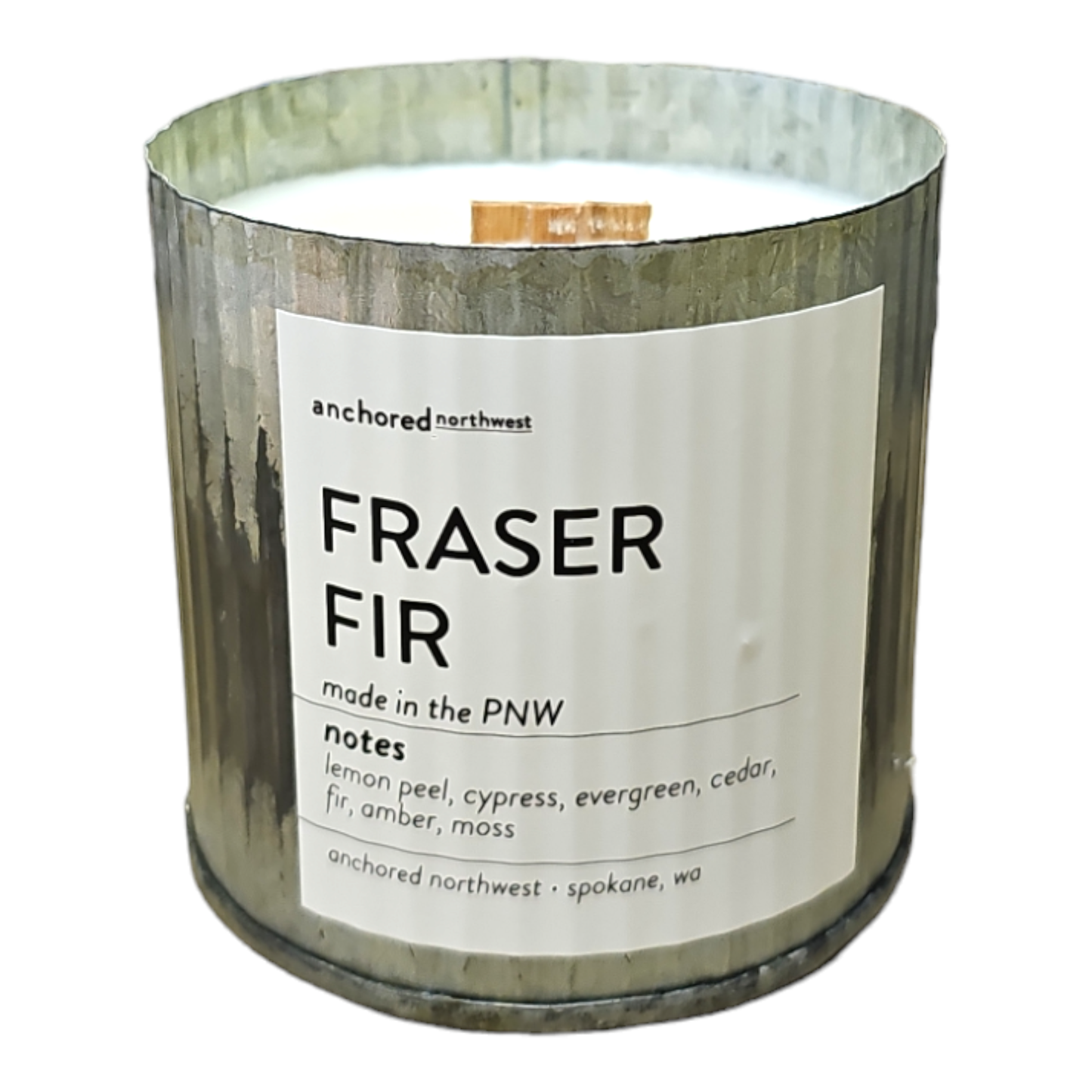 Fraser Fir Rustic Vintage Farmhouse Wood Wick Candle