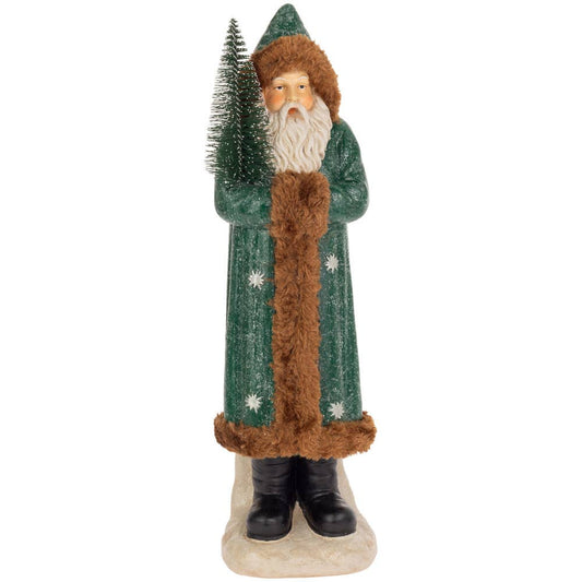 Tall Dark Green Hooded Saint Nick