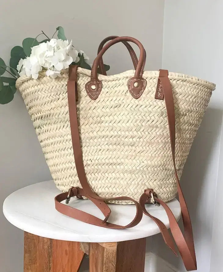 Handmade French Market Basket Backpack