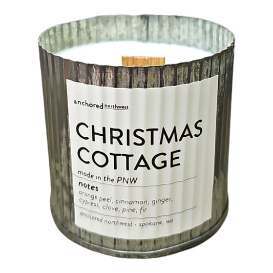 Christmas Cottage Rustic Vintage Farmhouse Wood Wick Candle: 10oz