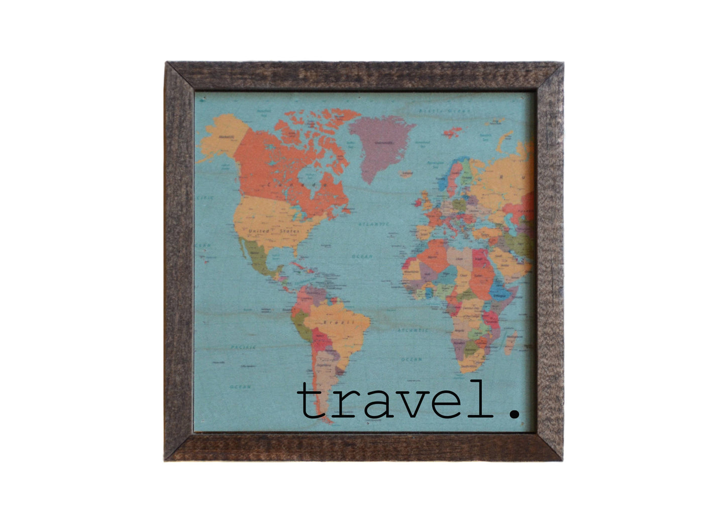 6X6 Travel Map Print Tabletop Sign