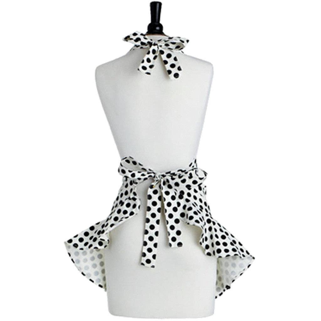 Cream and Black Polka Dot Josephine Apron