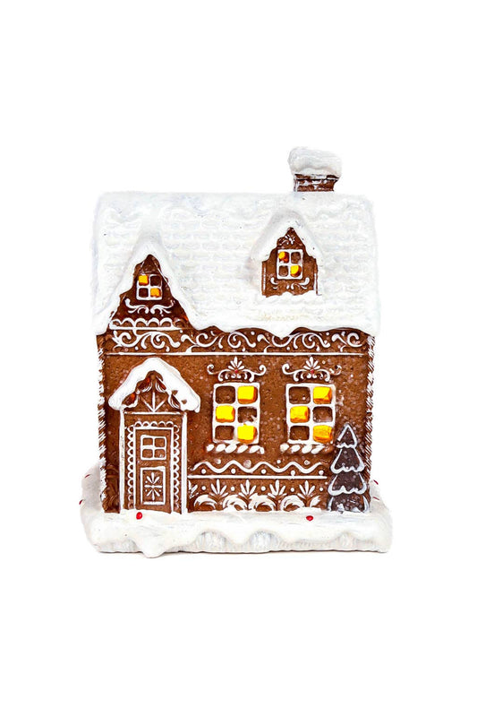 NEW - Sitting Brown Festive Gingerbread Home