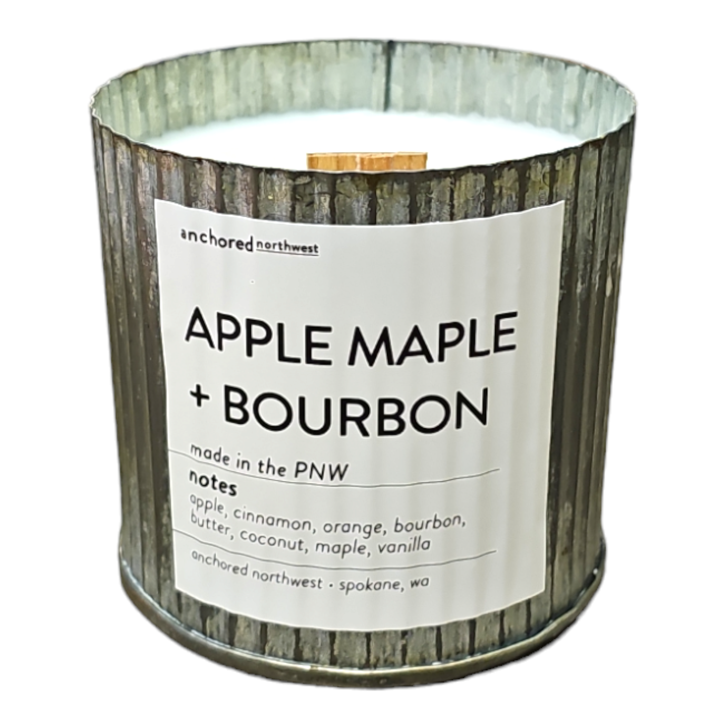 Apples & Maple Bourbon Rustic Vintage Farmhouse Wood Wick Candle: