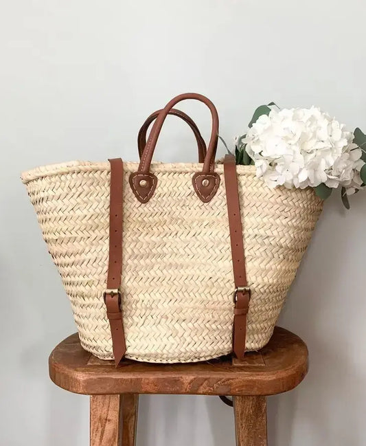Handmade French Market Basket Backpack