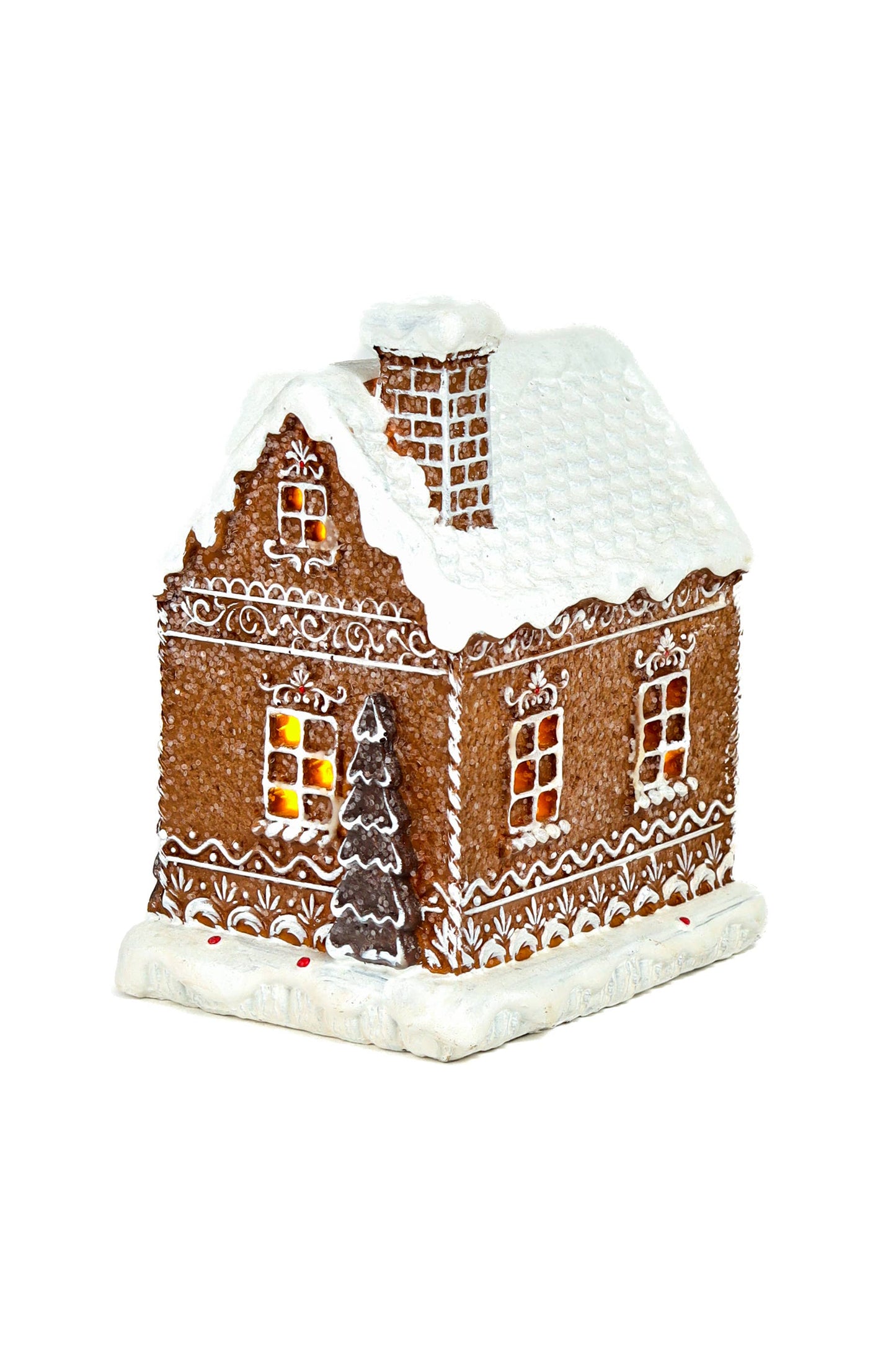 NEW - Sitting Brown Festive Gingerbread Home