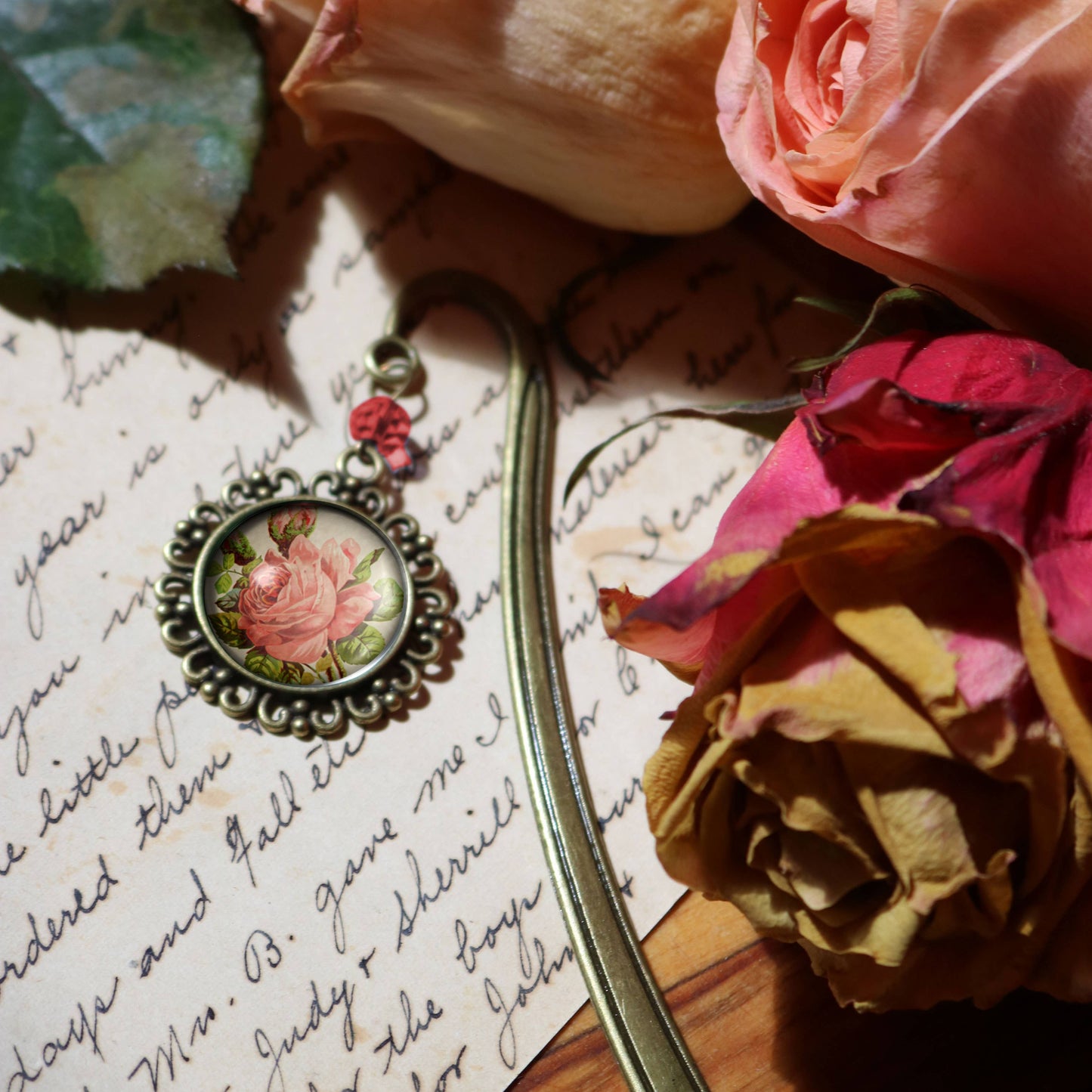 Victorian Tea Rose Romantic Floral Valentines Day Bookmark