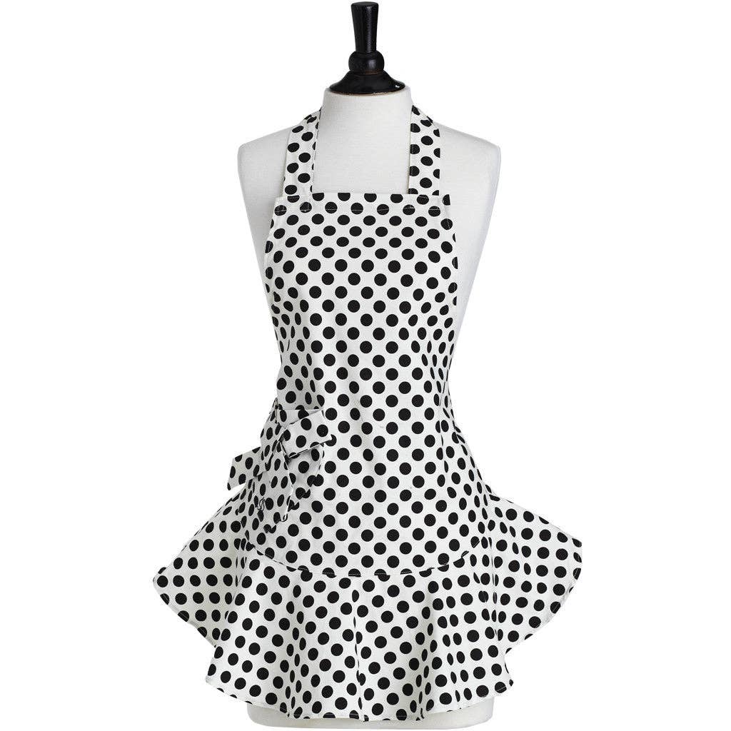 Cream and Black Polka Dot Josephine Apron